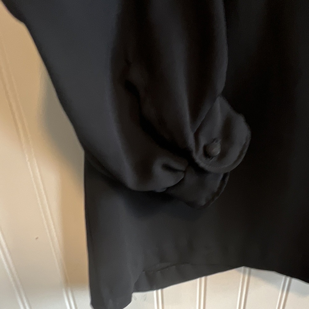 Cap Tree ruffled yoke mock neck whimsygoth sheer long sleeve women 14 VTG blouse - Picture 3 of 9